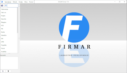 Poslovni program Firmar - ekranska slika.