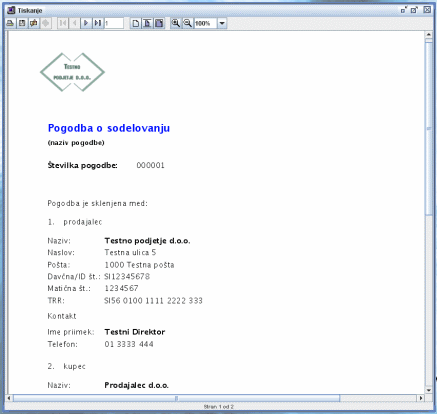 Pogodba - izpis.