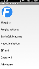 Davčna blagajna za Android telefon, tablico.