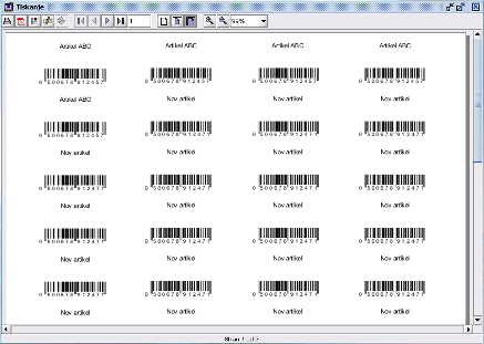 Barkode za artikle - tiskanje.