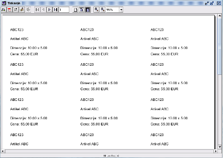 Nalepke za artikle - tiskanje.